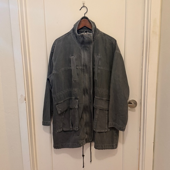 NWOT Oversized denim parka high neck. Size XS - Picture 9 of 12